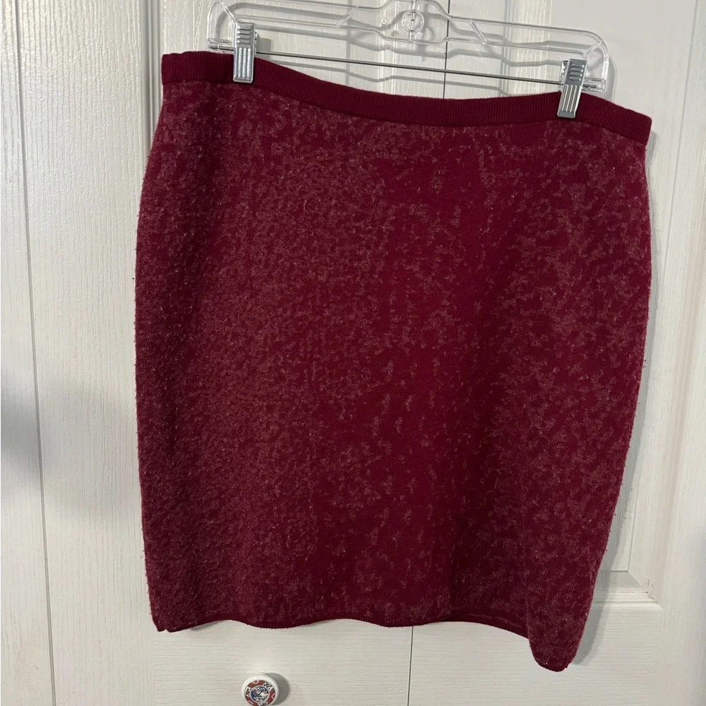 Eileen Fisher Dark Tulip short pencil‎ skirt size large